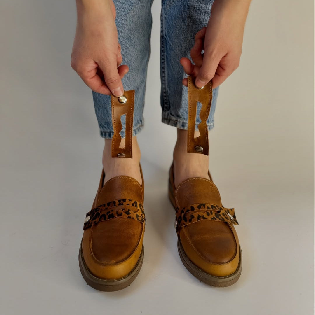 Mocasín de cuero rustico cómodos mujer La Encuerá