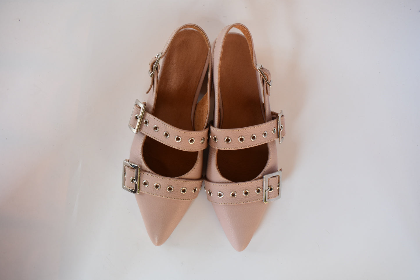 Slingback nude doble correa
