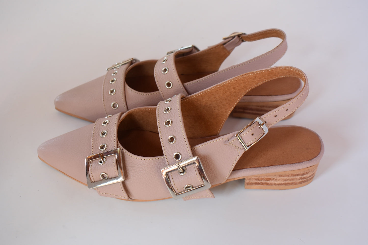 Slingback nude doble correa