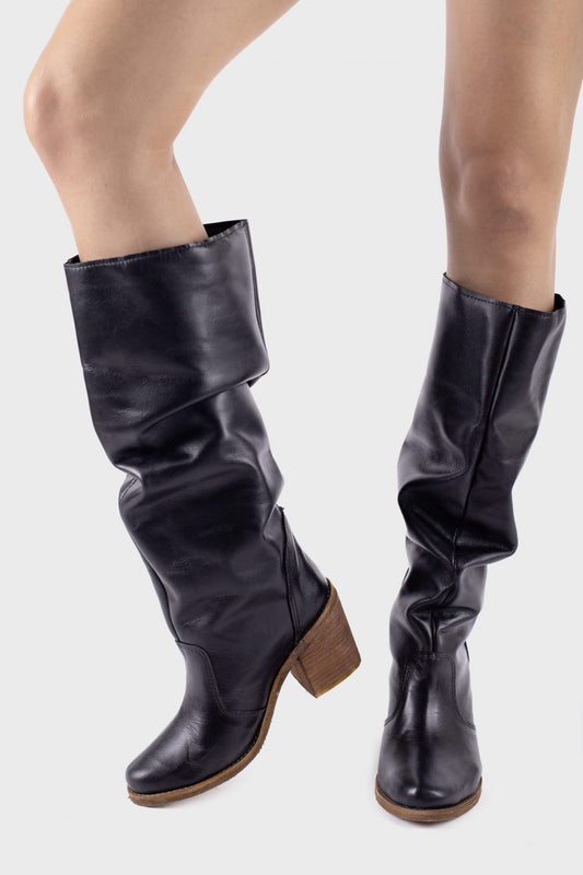 Bota Negra media pierna Florencia