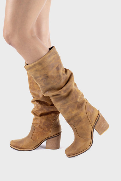 Botas rusticas cuero café Aura