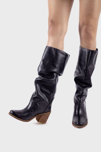 Bota Negra media pierna Florencia