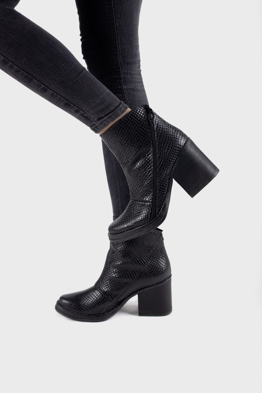 Botín Negro Reptil