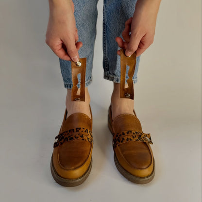 Mocasín de cuero rustico cómodos mujer La Encuerá