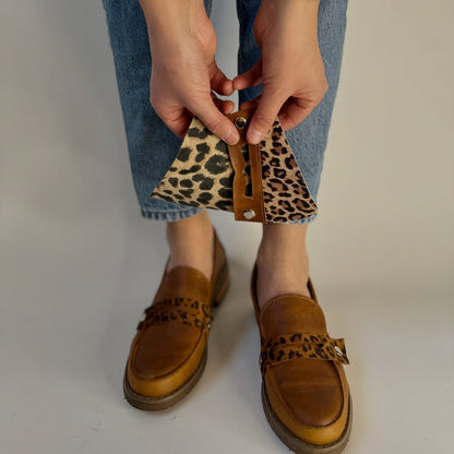 Mocasines cuero rustico mujer para oficina La Encuerá