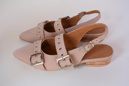 Slingback nude doble correa