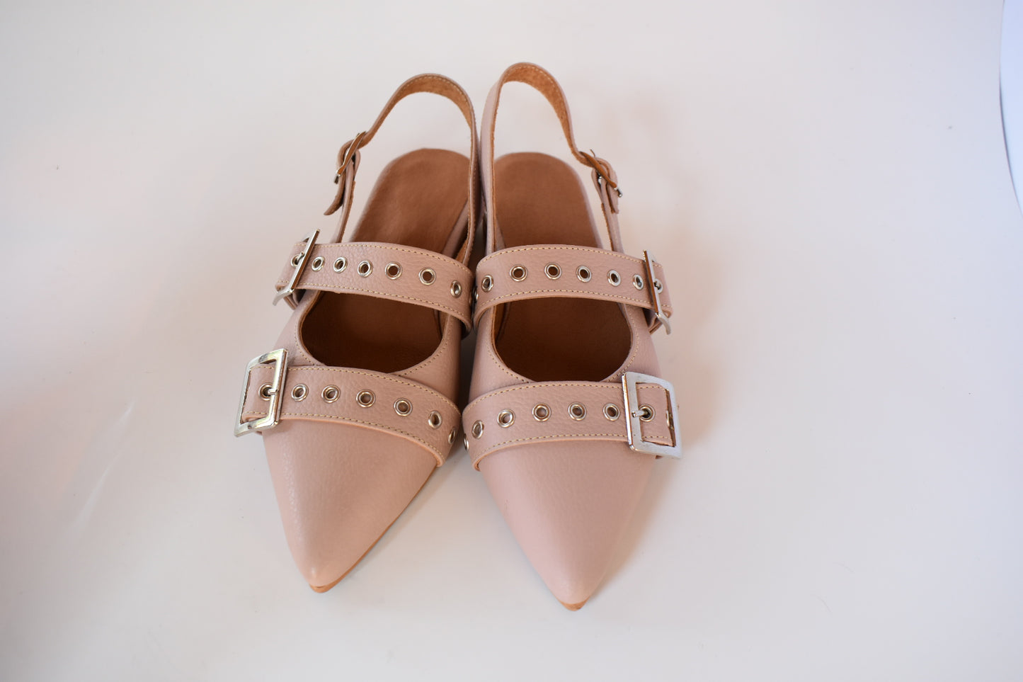 Slingback nude doble correa