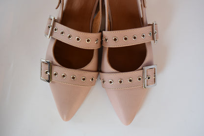 Slingback nude doble correa