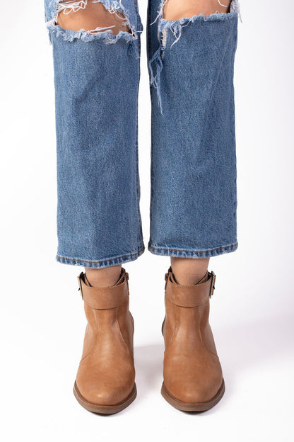 Botín valeria cuero natural