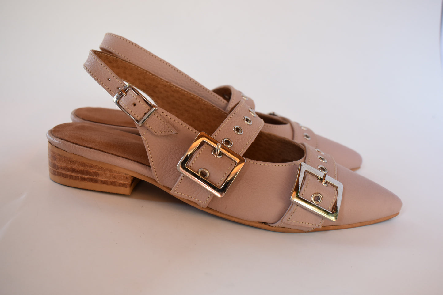 Slingback nude doble correa